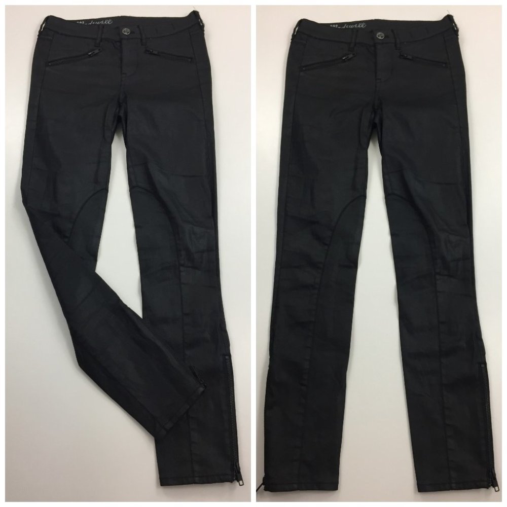 MADEWELL Zip Pockets & Ankle Coated Skinny Jeans